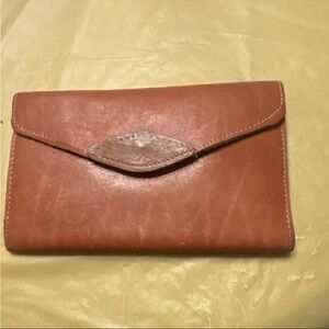 Chic Brown Leather Clutch